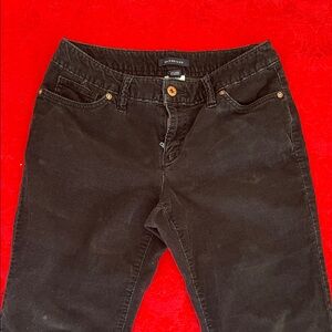 Lands' End Fit 2 Black Corduroy Bootcut Pants Women's Petite 4P Stretch